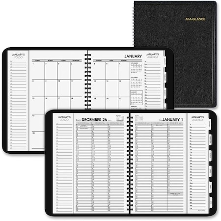 At-A-Glance At A Glance AAG70950V05 Triple-View Weekly Calendar; Simulated Leather - Black AAG70950V05